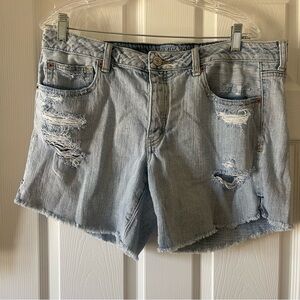 American Eagle Outfitters Light Denim Distressed Shorts